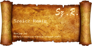 Szeicz Remig névjegykártya